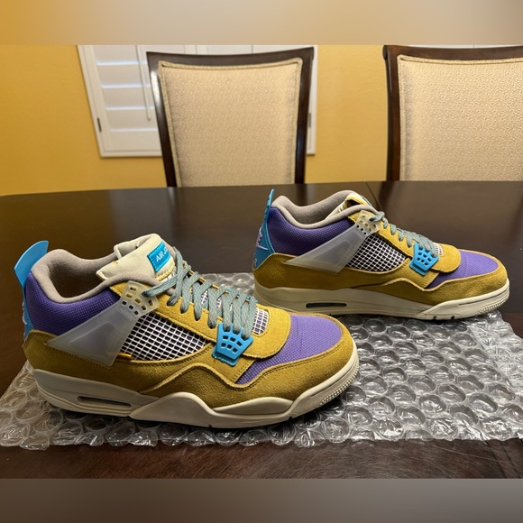 Nike Air Jordan 4 Retro x Union Desert Moss Sneaker Shoes Size US 13 - Picture 4 of 14